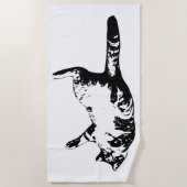 Monochrome tabby helderheid strandlaken (Voorkant)