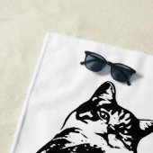 Monochrome Tabby Lines Strandlaken (In situ)