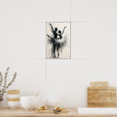 Monochrome tango omarmen in beweging poster (Keuken)