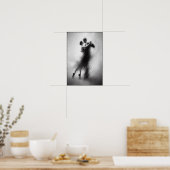 Monochrome tango omarmen in beweging poster (Keuken)