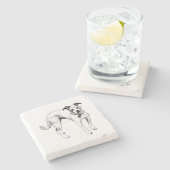 Monochrome Terrier Mix Drink Onderzetter (Zijkant)