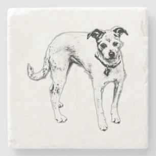 Monochrome Terrier Mix Drink Onderzetter