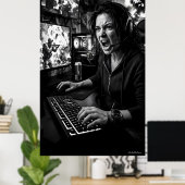 Monochrome Totale Razernij Gaming Room Poster (Thuiskantoor)