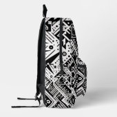 Monochrome Tribal - Bold Symmetrie in zwart Bedrukte Rugzak (Links)