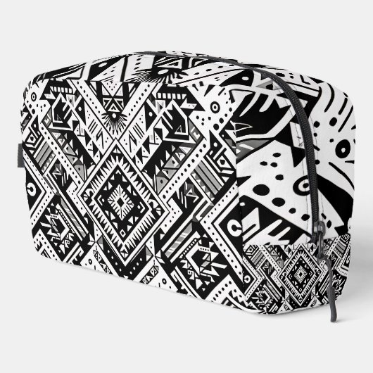 Monochrome Tribal - Bold Symmetrie in zwart Toilettasje (Rechterhoek)