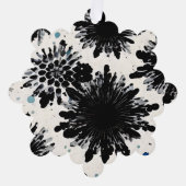 Monochrome Tuin: Zwart-wit Abstract Ornament Kaart (Voorkant)