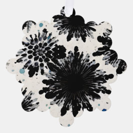 Monochrome Tuin: Zwart-wit Abstract Ornament Kaart