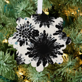 Monochrome Tuin: Zwart-wit Abstract Ornament Kaart