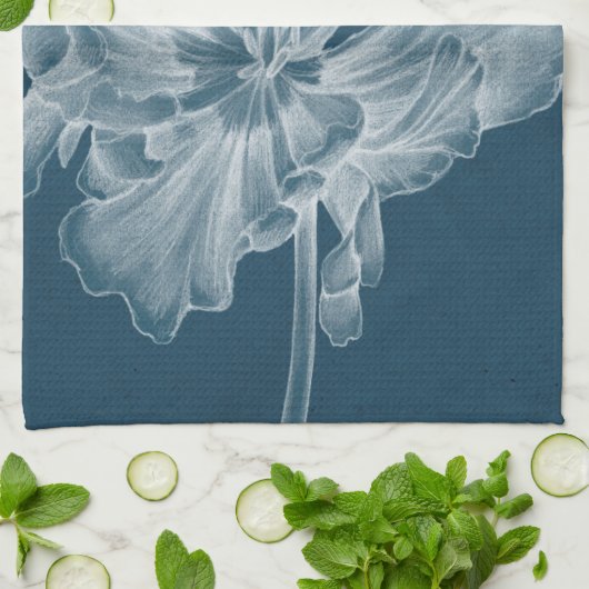 Monochrome Tulip II Theedoek (Gevouwen)