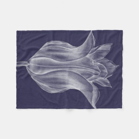 Monochrome Tulip III Fleece Deken (Voorkant (Horizontaal))