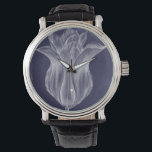 Monochrome Tulip III Horloge<br><div class="desc">Floral</div>