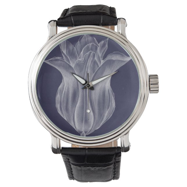 Monochrome Tulip III Horloge (Voorkant)