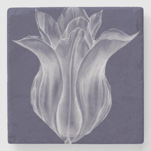 Monochrome Tulip III Stenen Onderzetter (Voorkant)