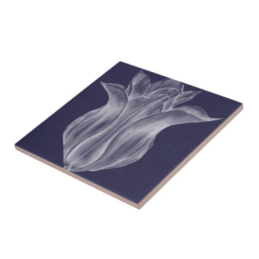 Monochrome Tulip III Tegeltje (Zijkant)