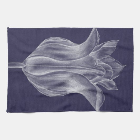 Monochrome Tulip III Theedoek (Horizontaal)