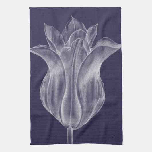 Monochrome Tulip III Theedoek (Verticaal)