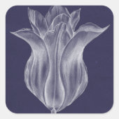 Monochrome Tulip III Vierkante Sticker (Voorkant)