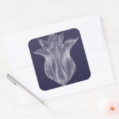 Monochrome Tulip III Vierkante Sticker (Envelop)