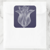 Monochrome Tulip III Vierkante Sticker (Tas)