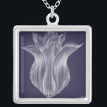 Monochrome Tulip III Zilver Vergulden Ketting<br><div class="desc">Floral</div>
