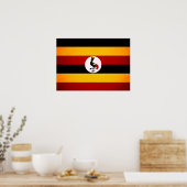 Monochrome Ugandese vlag Poster (Keuken)