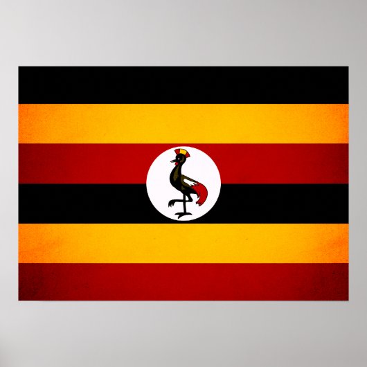 Monochrome Ugandese vlag Poster (Voorkant)