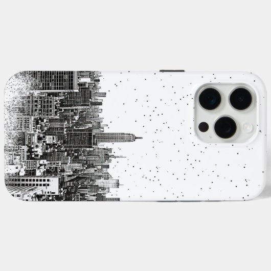 Monochrome Urban Skyline Case-Mate iPhone Case (Achterkant (horizontaal))