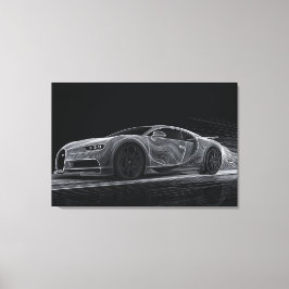 Monochrome Velocity | Automobielkunst (91 cm x 61  Canvas Afdruk