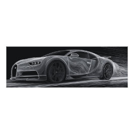 Monochrome Velocity | Automobile Art  (91 cm x 30  Foto Afdruk