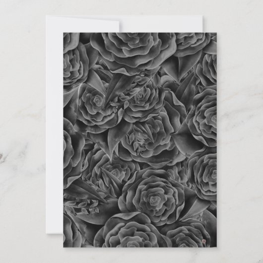 Monochrome Verjaardag Uitnodigen - Zwart-wit Kaart (Achterkant)