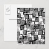 Monochrome vierkantjes briefkaart (Voorkant / Achterkant)