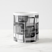 Monochrome vierkantjes grote koffiekop (Voorkant)
