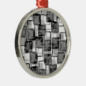 Monochrome vierkantjes metalen ornament (Rechts)