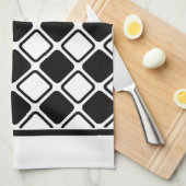 Monochrome vierkantjes theedoek (Quarter Fold)