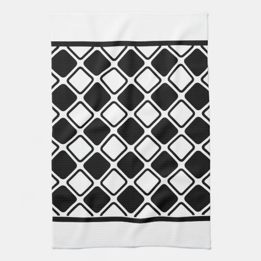 Monochrome vierkantjes theedoek (Verticaal)