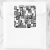 Monochrome vierkantjes vierkante sticker (Tas)