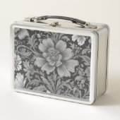 Monochrome vintage bloempatroon (Voorkant)