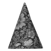 Monochrome vintage bloempatroon feesthoedjes (Rechts)