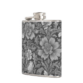 Monochrome vintage bloempatroon heupfles (Links)