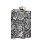 Monochrome vintage bloempatroon heupfles (Rechts)