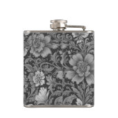 Monochrome vintage bloempatroon heupfles (Achterkant)