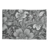 Monochrome vintage bloempatroon kussensloop (Achterkant)