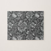 Monochrome vintage bloempatroon legpuzzel (Horizontaal)
