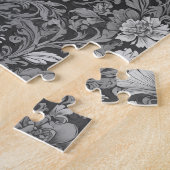 Monochrome vintage bloempatroon legpuzzel (Zijkant)