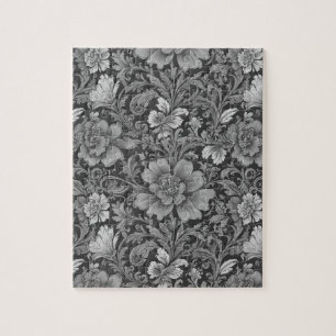 Monochrome vintage bloempatroon  legpuzzel