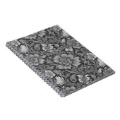 Monochrome vintage bloempatroon notitieboek (Rechterzijde)