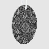 Monochrome vintage bloempatroon ornament (voorkant)