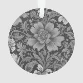 Monochrome vintage bloempatroon ornament (achterkant)