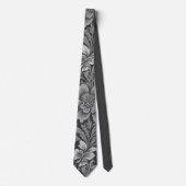 Monochrome vintage bloempatroon  stropdas (Voorkant)