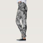 Monochrome Vintage Floral Pattern Leggings (Links)